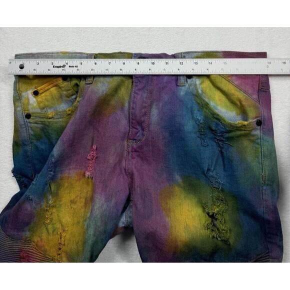 Heritage By America Men's Jeans Size 36x33 Tie Dye Denim Distressed Unique 36 30 - Picture 11 of 16
